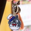 Stamped Beads Cross Stitch Keychain - Hat Cat