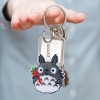Stamped Beads Cross Stitch Keychain - Carrot Cat
