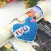 Stamped Beads Cross Stitch Keychain - Heart