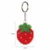 Stamped Beads Cross Stitch Keychain - Strawberry