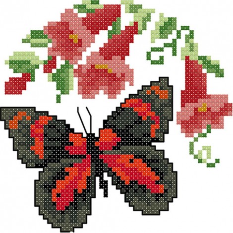 14ct Stamped Cross Stitch - Butterfly (16*16cm)
