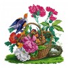 14ct Stamped Cross Stitch - Birds Flowers Basket(48*48cm)