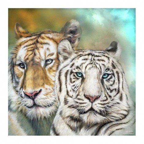 5D DIY Diamond Painting - Full Drill - Double Tigers