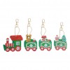4pcs DIY Keychain - Rhinestone - Christmas Train Keychain