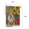 5D DIY Diamond Painting - Full Drill - Sunflower Dog