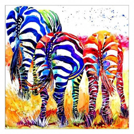 5D DIY Diamond Painting - Full Drill - Colorful Zebra