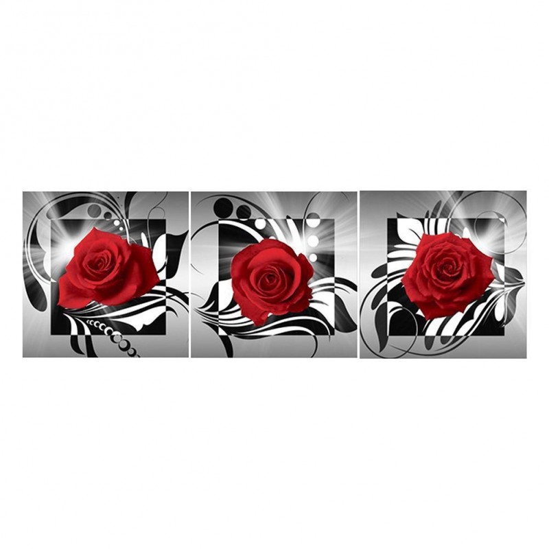 3Pcs Red Rose