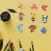 DIY Full Drill Round Cute Animals Diamond Painting Puzzle Stickers