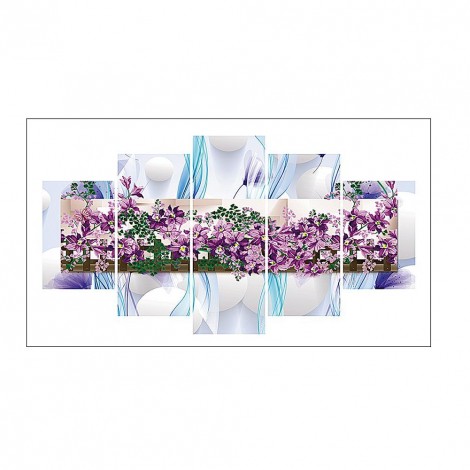 5pcs Purple Flower