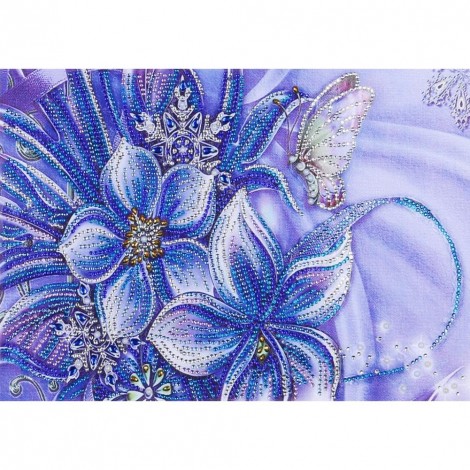 Crystal Rhinestone - Blue Flower