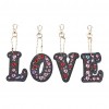 4pcs Full Drill Special Shaped Diamond Painting Love Letter DIY Keychain