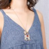 DIY Full Drill Diamond Painting Keychain Elk Key Ring Necklace Pendant Gift