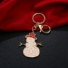 DIY Full Drill Diamond Painting Keychain Snowman Key Ring Necklace Pendant