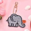 4pcs/Set DIY Diamond Painting Cartoon Elephant Resin Bag Keychain Jewelry