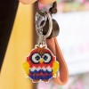 Stamped Beads Cross Stitch Keychain - Owl