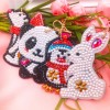 4pcs DIY Animals Full Drill Special Shaped Diamond Painting Keychains Gifts
