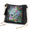 DIY Skull Flower Special Shaped Diamond Painting Leather Chain Shoulder Bag