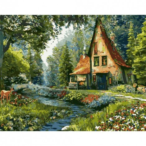 Paint-By-Number River House (40*50cm)