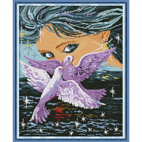 14ct Stamped Cross Stitch - Beauty and Pigeon(52*42cm)