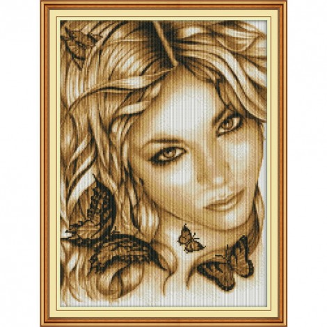 14ct Stamped Cross Stitch - Beauty Butterfly(48*36cm)