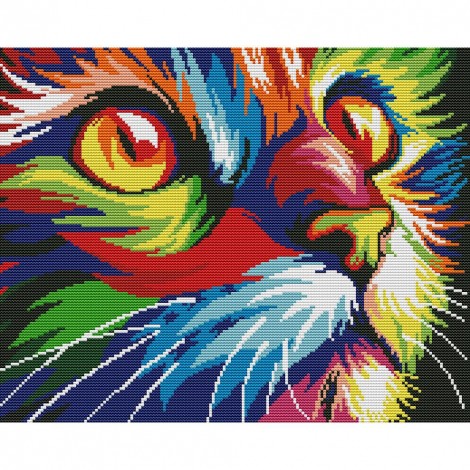 14ct Stamped Cross Stitch - Color Cat(39*32cm)