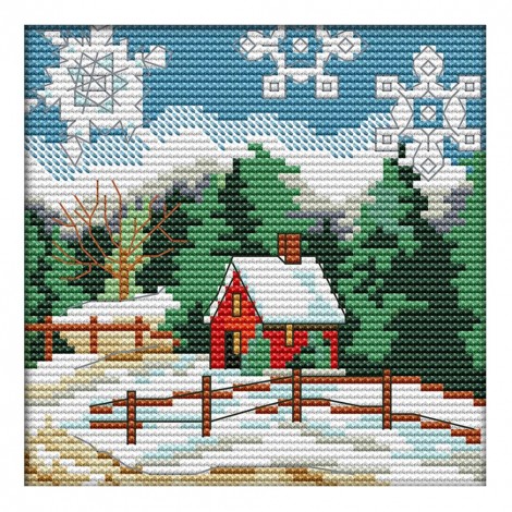 14ct Stamped Cross Stitch - Winter Scenery (16*16cm)