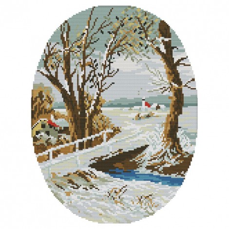 14ct Stamped Cross Stitch - Winter Scenery (29*36cm)
